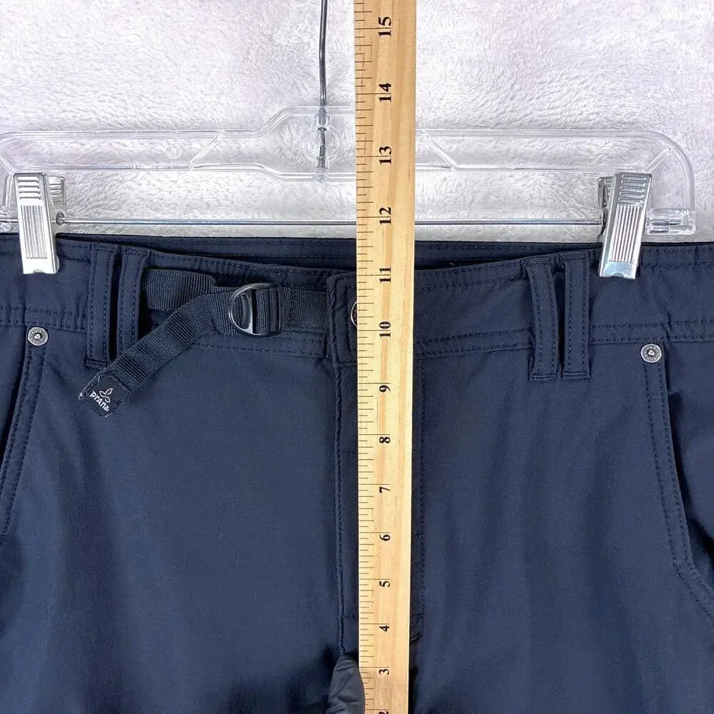 Prana Pants Mens M Black Zion Nylon Stretch Belted Performance Hiking Outdoors